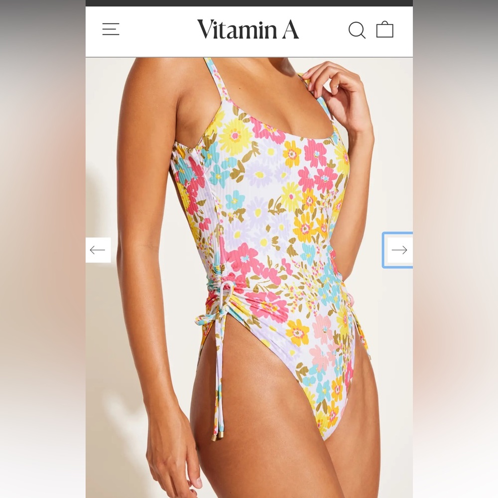 New with Tags VitaminA Swim Gemma One Piece Spring 2023 in Wildflower Ecorib
